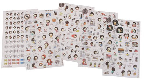 Gazechimp 5 Blätter Tagebuch Sticker Aufkleber Dekoration Süß Selbstklebend Kawaii Korean Cooky's Helloday