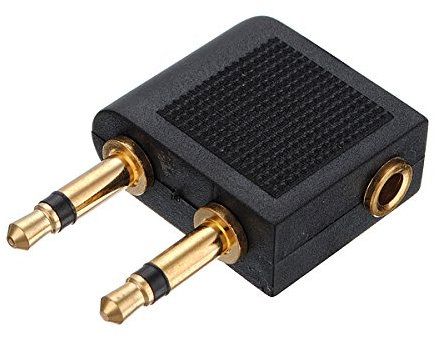 EsportsMJJ 3.5 mm 2 X 3.5 mm Flugzeug Airline Travel Kopfhörer Ohrhörer Adapter