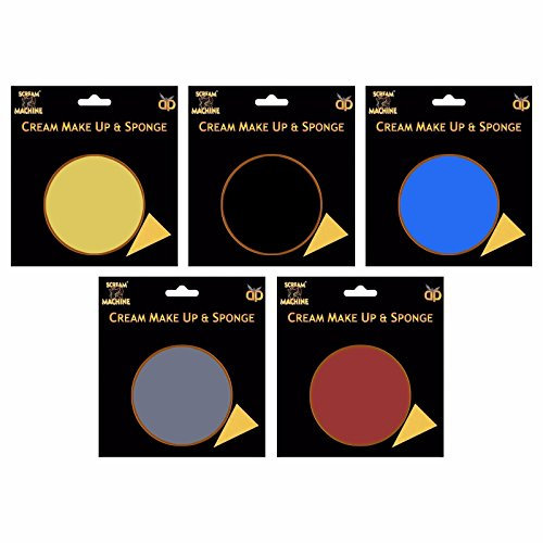 Halloween Round Face Paint Make Up with Sponge (GREEN)