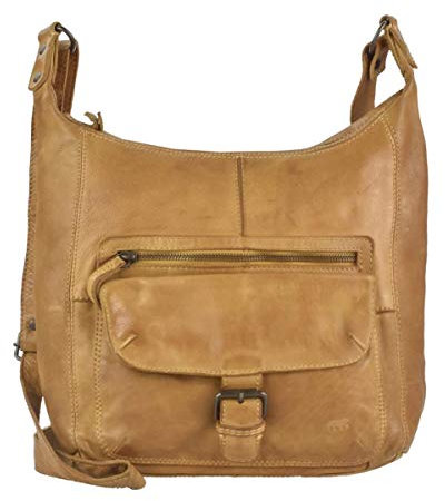 Bear Design Damen Tasche Ledertasche Umhängetasche ocker gelb