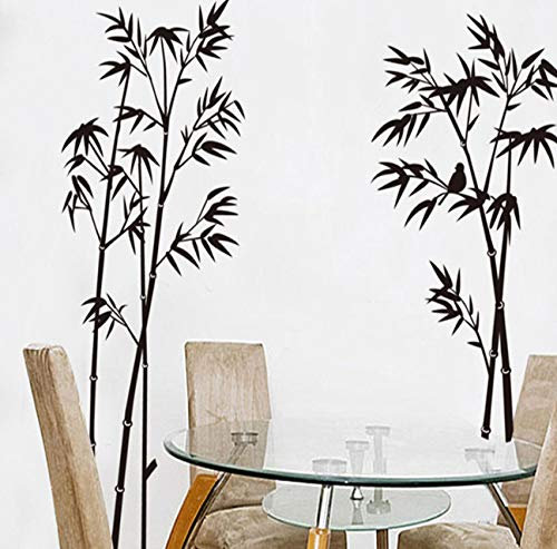 Autocollant mural décoratif amovible chambre salon noir bambou murale sticker mural autocollants 120 * 110 cm
