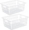 iPEGTOP Metal Wire Stroage Baskets, Large Farmhouse Organizer Bins, Home Office Desk Shelf Freezer Storage for Bathroom, Pantry, Closets Organization Rack with Handles, 2 Pack, White
