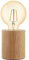 EGLO Tischlampe Turialdo, 1 flammige Tischleuchte Industrial, Vintage, Nachttischlampe aus Holz und Stahl, Wohnzimmerlampe in Natur, Schwarz, Lampe mit Schalter, E27 Fassung