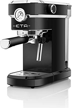 ETA Siebträger Storio I Schwarz I Espressomaschine I Milchschaumdüse I 20 Bar I 750ml Wassertank I 1350 Watt