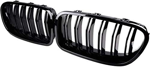 Doppelbrücke Front Nieren Grill Grill Grill Grill Glänzend Schwarz F10 F18 kühlergrill10-17