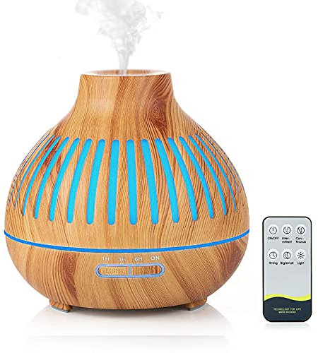 Czemo Aroma Diffuser 400ml Ultraschall Luftbefeuchter Duftöl Duftlampen Aromatherapie Diffusor mit Fernbedienung und 14 Farben LED für Yoga Büro Schlafzimmer