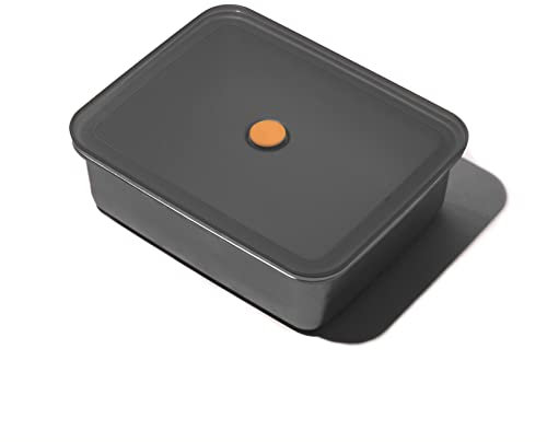 YOKO DESIGN - Boite en métal inox micro-ondable, avec couvercle plastique et 1 valve, contenance : 2300 ml