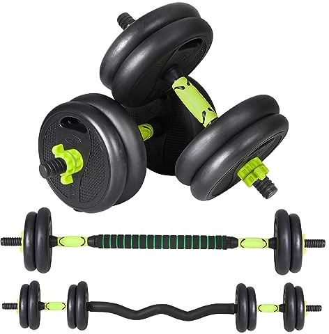 JINPALAY Verstellbare Gewichte 10-15 kg, Gewichte und Hanteln Set mit Hanteln, gerade und gebogene Stange, rutschfester Griff, Hantel-Set, Hantel, verstellbare Hanteln für Heim-Fitnessstudio
