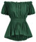 Scarlet Darkness Renaissance-Hemd für Damen, Bauernbluse, Pirat, Steampunk-Shirt, Dunkelgrün, Groß