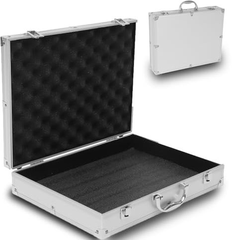 Vaguelly Portable Lockable Aluminum Alloy Medicine Box Storage Case for Tools and Accessories Capacity with Convenient Handle for Home Office and Travel