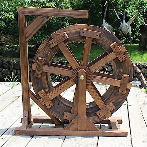 Wasserrad-Brunnen, Springbrunnen, Räder, Hof, dekorativ, für den Außenbereich, Rad-Wasserfall, Holz, Vintage, rustikaler Zierteich, dekorativer Außen-/Innenbalkon, für Garten, Terrasse, Hinterhof, Ve