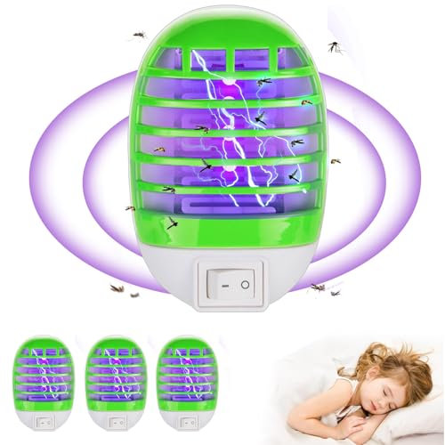 Mückenlampe, 4 Pack Insektenvernichter Elektrischer Mückenschutz Steckdose, UV-Insektenfalle and Elektrisch Insekten Mückenfalle für Zuhause, Küche, Schlafzimmer, Esszimmer