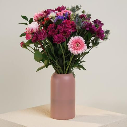 eFiori - Mazzo di Fiori Veri - Tonalità Chiare, Colori Rosati con Verde decorativo - DEDICA INCLUSA -> Opzione regalo e aggiungi la dedica nel campo NOTE. Idea Regalo per lei - Decorazione interni