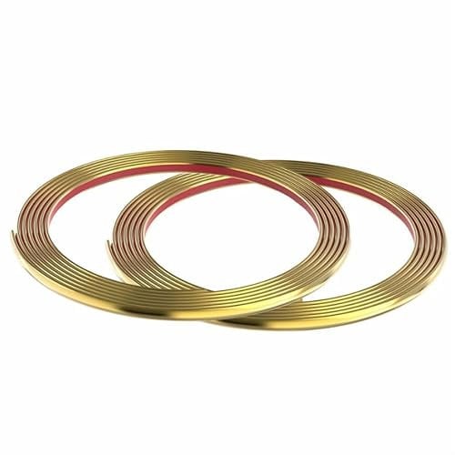 10M(5M*2 Rolls) Gold Flexible Moulding Trim,Self-Adhesive Decorative Edging Strip for Tile, Wall, Mirror, Ceiling, Floor, Panel, Cabinet,Peel and Stick PVC Mirrior Frame Trim,8MM