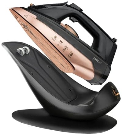 Bügeleisen, 2600 W Dampfbügeleisen, Keramik-Bügelsohle, Selbstreinigungs- & Sprühwasserfunktion, Antikalk, Tropfstopp, Vertikaldampf, Steam Iron (Schwarz)