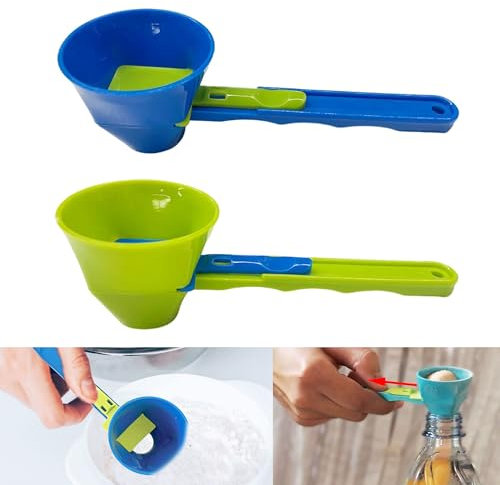 Hayaww 2 pcs Trichter Schaufel für Pulver Mini Trichter Powder Funnel Scoop Trichter Küche Verschiebbares Sieb Trichter-Messlöffel Küchengeräte Zum Abmessen Trockener Pulver Und Flüssigkeiten