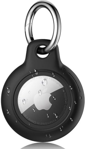 Yisica Étuis pour Apple AirTag Coque, Airtag Porte Clé -Étanche Anti Chute et Anti Rayures pour Animaux Portefeuilles et Bagages, Compatible avec Le Airtag Locator Tracker Étui (Noir)