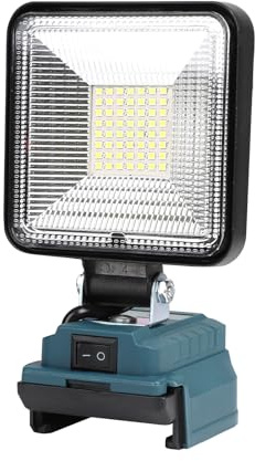 Akku Lampe für Bosch 18-21V, 50W 4000LM Kabellose LED Arbeitsleuchte mit USB- und Typ-C-Ladeanschlüssen, Tragbares Flutlichter Baustellen Lampe für Baustelle und Camping (Blau B)
