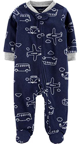 CARTER´S Dors-bien en polaire avec pieds véhicules bébé grenouillère, marine