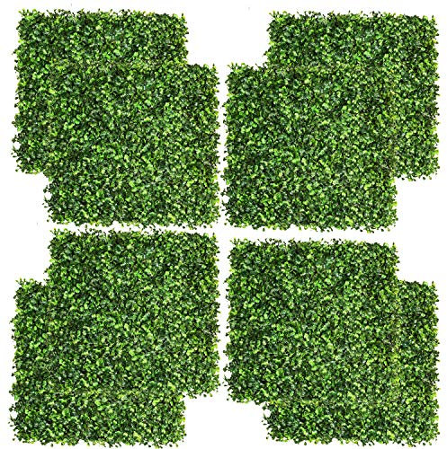 DearHouse Künstliche Buchsbaum-Pflanzen, 50,8 x 50,8 cm, Sichtschutz-Hecke, UV-geschützt, geeignet für draußen, drinnen, Garten, Zaun, Hinterhof und Dekoration, 8 Stück