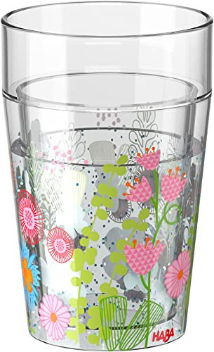 HABA Glitzerbecher Blume, Edelstahl, Tulpenform, 1 Stück (1er Pack), Mehrfarbig, BPA-frei, Zuhause, Novelty, Glitzer, Geblümt, Wiederverwendbar