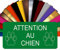 Plaque Attention Au Chien Autocollante – Plaque De Maison PVC Adhésive 10 x 5 cm – 21 Couleurs Disponibles (Vert)