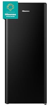 Hisense RR220D4ABF 52cm Freestanding Retro Fridge - 149 litre capacity - Auto Defrost - Wine Rack - Black - F Rated H128 x W51.9 x D51.3