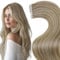Hetto Tape Extensions Echthaar Blond Tape in Extensions Echthaar 55 cm Highlights Mittel Blond to Goldene Seidig Gerade Invisible Tape Klebe Remy Haarverlangerung 20pcs 50g #17/23