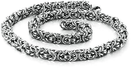 Bishilin Halskette Herren Edelstahl ohne Anhänger, Königskette 8MM Silber Kette 70CM Partnerkette