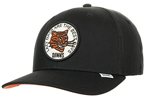 Djinns - Lazy Tiger (Black) - 6 Panel TrueFit Curved Visor Dad Cap Baseballcap Hat Kappe Mütze Caps