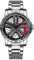 rorios Herrenuhren Auto Rad Felgennabe Uhr Analoge Quarz Armbanduhr Mode Sport Uhren 3ATM wasserdichte Uhr Männer Skelett mit Edelstahl Armband