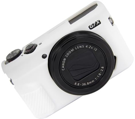 Camera Case for Canon G7X II Digital Camera, Upgraded Camera G7 Case Soft Silicone Protective Cover for Canon Powershot G7X Mark II DSLR Camera,White