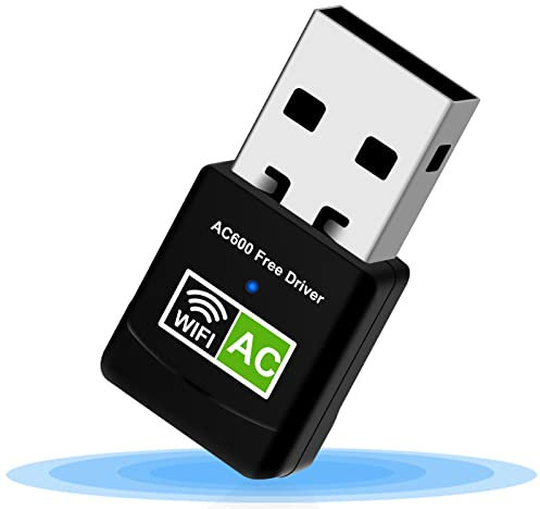 NETVIP Clé USB Wi-Fi pour PC WiFi Adaptateur 600 Mbps Mini Dual Band 2,4 GHz/5 GHz Adaptateur sans fil 802.11ac/n/g/b Dongle réseau pour PC, Windows XP/7/8/10/Vista, pas besoin de CD, Plug & Play