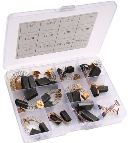 RUNCCI-YUN 24Pezzi 12 modelli Carbonio Spazzole,Spazzole di Carbone Per Utensili Elettrici,Carbonio Spazzole Riparazione Parte,Sostituzione Della Spazzola di Carbone Per Generico Motore Elettrico