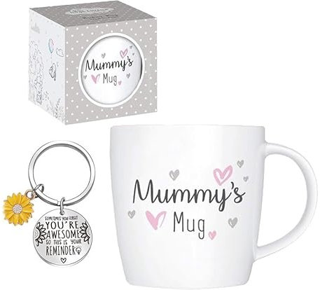 OM Print Hub Mummy’s Coffee Tea Mug from Son Daughter, Birthday Gift, Christmas, Mother’s Day New Bone China 12oz (Mummy's)