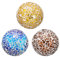 sourcing map 3Pcs Decorative Glass Balls 2.36 Inch Orbs Centerpiece Balls Mosaic Glass Ball Sphere for Decor Bowls Vases Dining Table Party, Gold Tone, Blue, Brown
