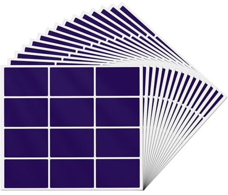 YIKIADA 240 Stück Lila Rechteckig Etiketten 50 × 76 mm Vinyl Klebe Beschreibbar Selbstklebend Wasserdicht Aufkleber für Name Tags Adresse Umzug Büro