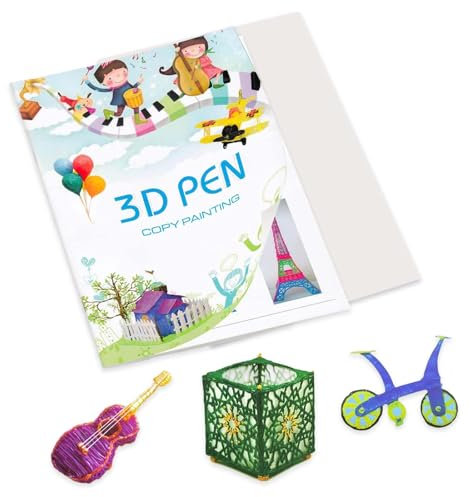 3D stift Vorlage,40 Muster, dicke Papiervorlagen mit eins transparenten Platten, 3D Druckstift Vorlage,3D-Malerei-Graffiti-Schablonen für Kinder, DIY-Geschenke