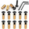 Wavanta 10Pcs M6 x 25mm Furniture Screw Nut Threaded Wood Inserts Bolt Fastener Connector Hex Socket Drive M6 x 20mm Screw-in Nuts with Wrenches