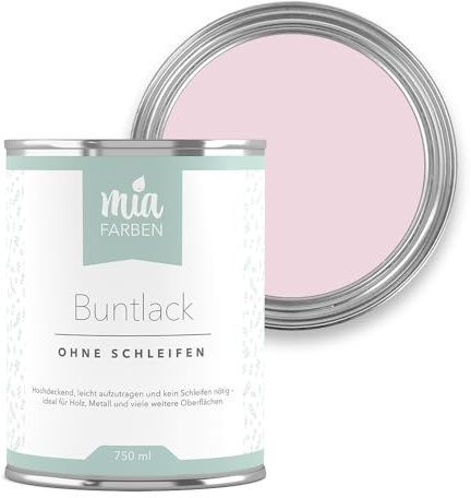 miafarben Buntlack ohne Schleifen matt 5L (Süße Kirschblüte) | Möbelfarbe, Möbellack für Holz, Metall und Kunststoff, hochdeckend und wasserbasiert, für innen und außen