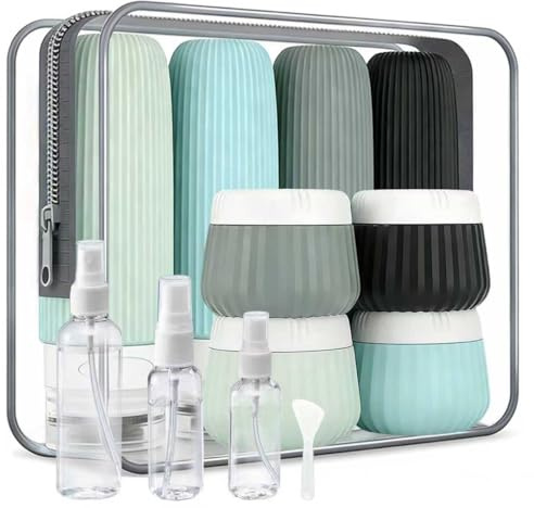: GaoBangM 12 Pack Silicone Travel Bottles Containers for Toiletries | TSA Approved Travel Bottles Set for Toiletries, Leak Proof 90ml Squeezable Bottles, BPA-Free for Body Lotion Wash Shampoo