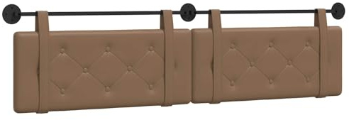 vidaXL Hängendes Kopfteil Cappuccino Kunstleder, Elegantes modernes Kopfteil, rechteckiges Design, Wandmontage, gepolsterte Rückenlehne, minimalistisches Schlafzimmerdekor
