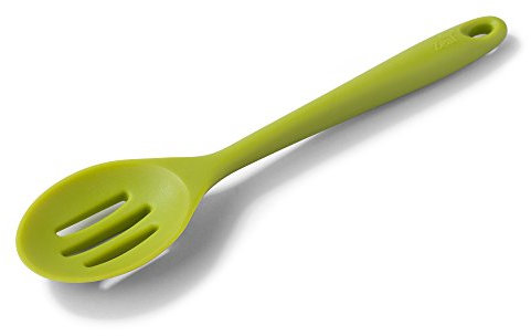Zeal Silicone Non-Stick Slotted Kitchen Cooking Spoon, Heat-Resistant Perfect for Stirring, Serving, Scooping, Draining and Mixing, 28cm, Lime Green