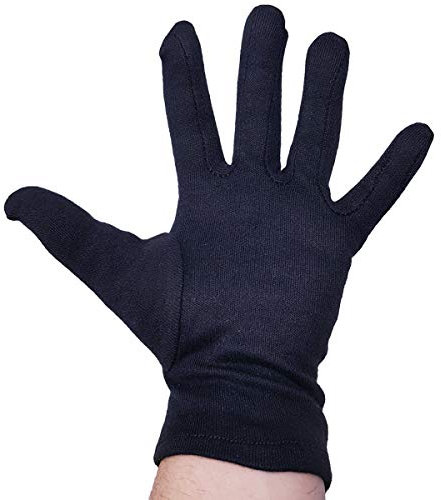 Baumwoll-Arbeitshandschuh, Schutzhandschuhe, Baumwollhandschuhe, schwarz, S, M, L, XL, Größe:S - Pack