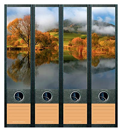 File Art AJ852 Rattenberger Teich im Herbst Design Etiketten Ordnerrückenschilder