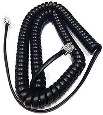 The VoIP Lounge Replacement 12 Foot Handset Receiver Curly Cord for Nortel Norstar T7316E T7208 T7100 T7316 M7734 M7310 M7208 M7100 M2616 M2008 M3904 M3903 Phone Charcoal Black