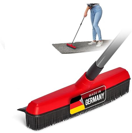 Novaliv Gummibesen mit Teleskopstiel Auto & Abzieher Friseurbesen Gummi Noppenbesen Hundehaarentferner Broom Parkett Besen für Drinnen Steinböden Teppichbesen Bodenabzieher Haushaltsbesen Wunderbesen