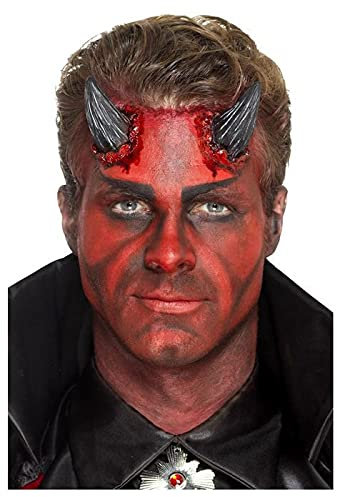 WOOOOZY NEU Realistische Latex-Teufelshörner, Schwarz, mit Klebemittel