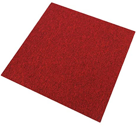 MonsterShop 20 Stück Teppichfliesen Bodenfliesen Teppich Teppichplatten selbstliegend 50 x 50 cm5 m² in Rot