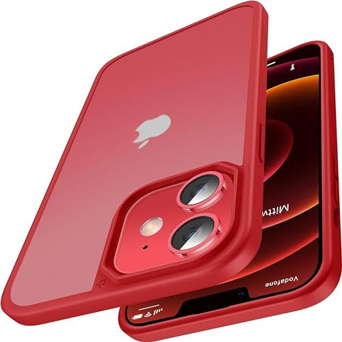 CASEKOO Matt Power für iPhone 12/12 Pro Hülle [TOP Militärschutz] Stoßfeste Kratzfeste Schutzhülle (Anti-Fingerabdruck) Dünne Griffige Mattierte Handyhülle iPhone 12/12 Pro Case Slim, Rot